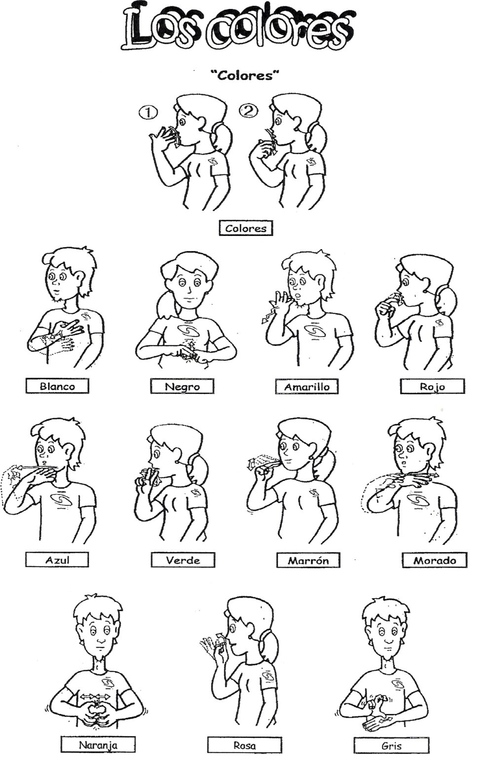 Colores en Lengua de Signos (dibujos) - Aprende Lengua de Signos ...