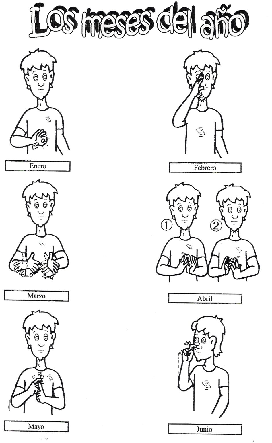 Meses del año en Lengua de Signos (dibujos) - Aprende Lengua de Signos  Española